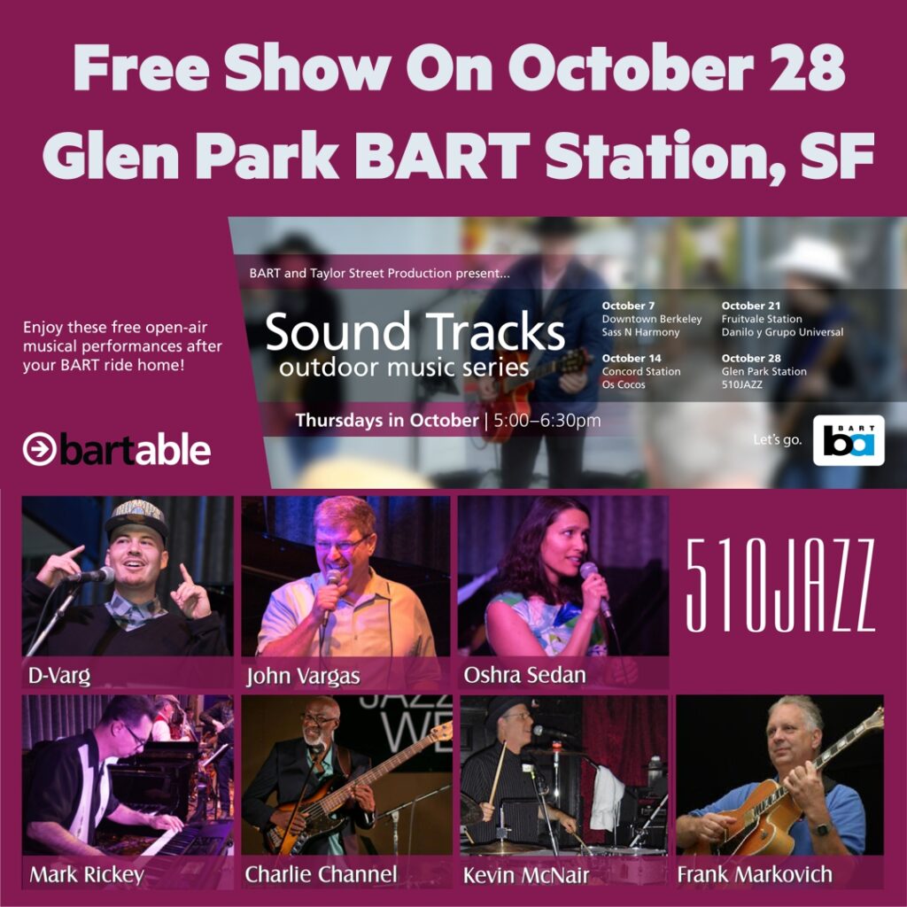 510JAZZ performs at Glen Park BART Station SF on 10-28-21